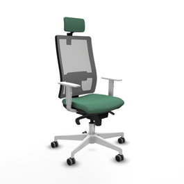 PIQUERAS Y CRESPO Silla de oficina Horna con Mecanismo Sincro, Verde Esmeralda y Gris