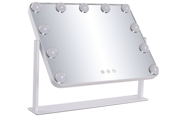 DKD Home Decor Espejo LED de Cristal con Control Táctil Blanco