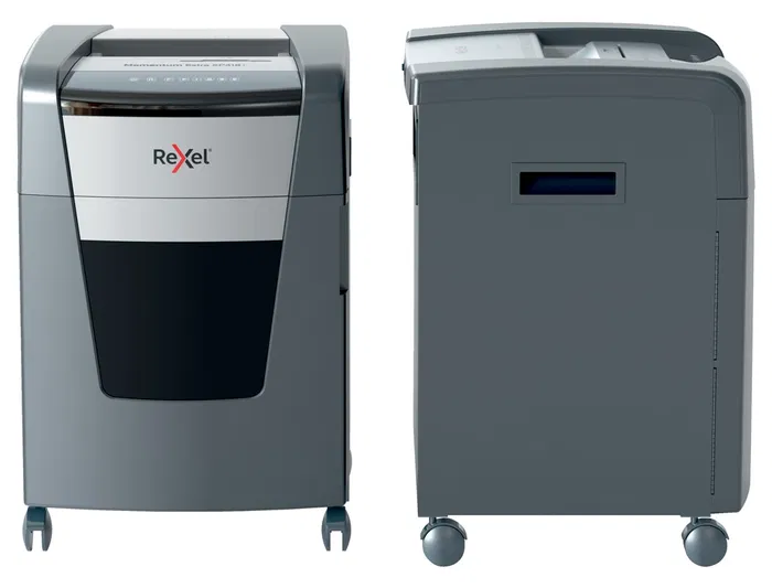 Rexel Destructora Momentum X418+ | Tritura 18 Hojas A4 (P-4) | Antiatascos | Silenciosa 55 dB | Tarjetas, Clips, CDs