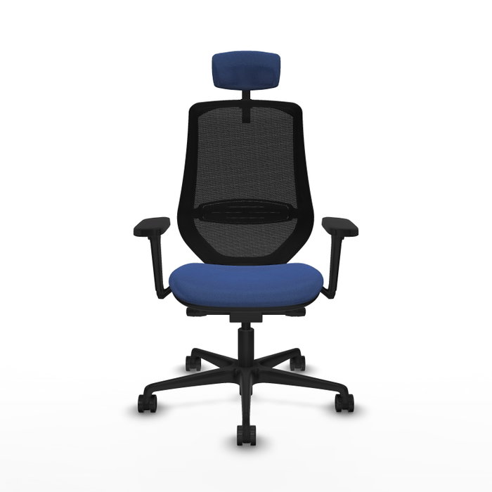 PIQUERAS Y CRESPO Silla de oficina Mardos con mecanismo Sincro/Traslack, Azul marino y Negro