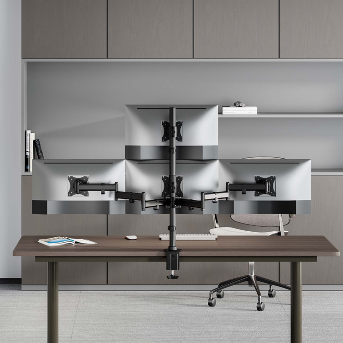 Aisens Soporte de Mesa para 4 Monitores y TV DT27TSR-379, Negro