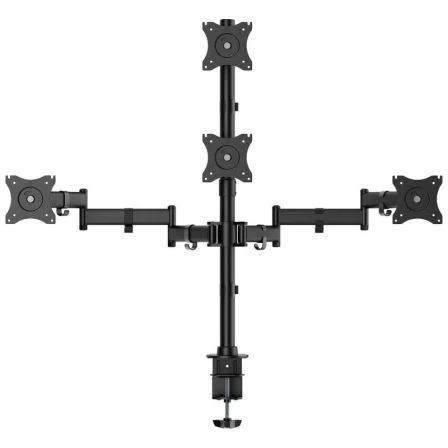Aisens Soporte de Mesa para 4 Monitores y TV DT27TSR-379 Giratorio Inclinable hasta 8kg por Brazo Negro