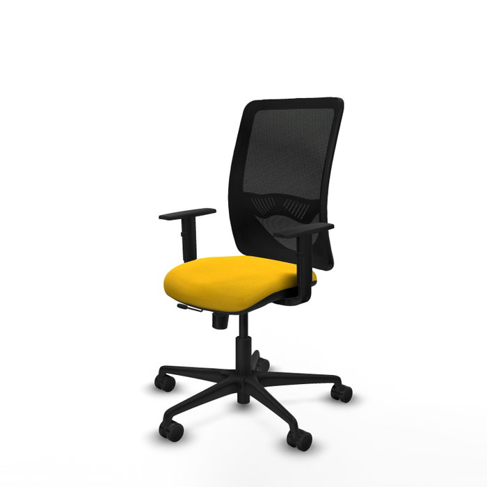 PIQUERAS Y CRESPO Silla de oficina Zulema con mecanismo Sincro/Traslack, Amarillo y Negro