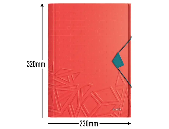 Leitz Carpeta Wow Urban Chic con 3 solapas, Rojo, DIN A4