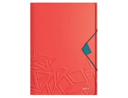 Leitz Carpeta Wow Urban Chic con 3 solapas, Rojo, DIN A4