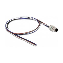 DeLOCK Cable M8 de Montaje Frontal, 4 Pines Macho, Codificación A, para Panel con Cables Libres, Longitud 0.5 m, Negro, TPU, -25 a 85 °C