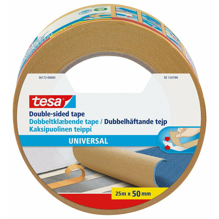 Tesa Cinta Adhesiva Doble Cara Universal Permanente 50mm x 25m