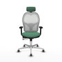 PIQUERAS Y CRESPO Silla de oficina Jorquera con mecanismo Sincro/Traslack Verde Esmeralda y Blanco