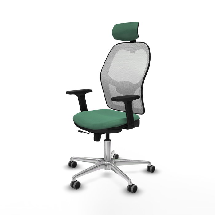 PIQUERAS Y CRESPO Silla de oficina Jorquera con mecanismo Sincro/Traslack Verde Esmeralda y Blanco PIQUERAS Y CRESPO Silla de oficina Jorquera con mecanismo Sincro/Traslack Verde Esmeralda y Blanco