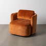 Sillón Giratorio Terracota Tejido Salón 87 X 85 X 66 cm