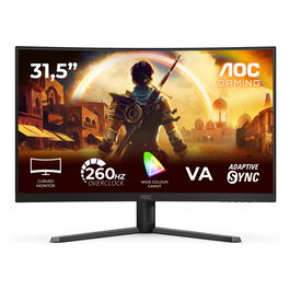 AOC C32G42ZE Monitor Gaming Curvo 31.5 Pulgadas 80 cm Full HD 1920x1080, 260 Hz, 4 ms, HDR10, AMD FreeSync Premium, VA, Negro y Rojo
