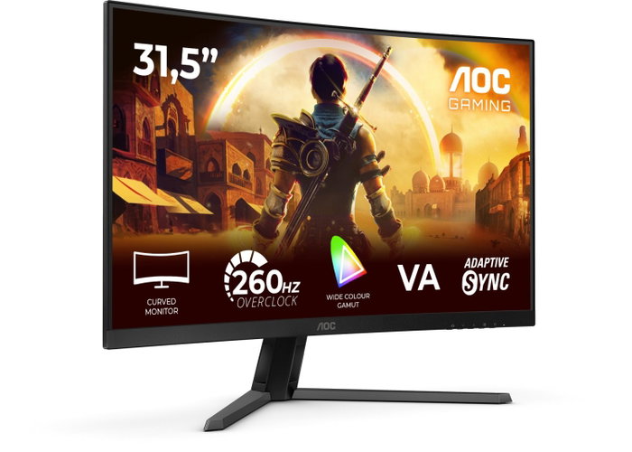 AOC C32G42ZE Monitor Gaming Curvo 31.5 pulg Full HD 260Hz OC VA HDR10 Negro/Rojo