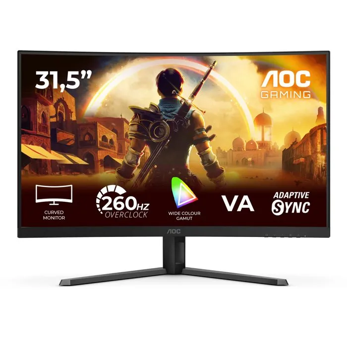 AOC C32G42ZE Monitor Gaming Curvo 31.5 pulg Full HD 260Hz OC VA HDR10 Negro/Rojo