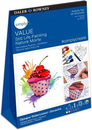 Daler Rowney Set de Pintura Gouache BODEGÓN D126910111 Incluye 6 Tubos de Acrylic 12ml y 3 Hojas con Plantilla