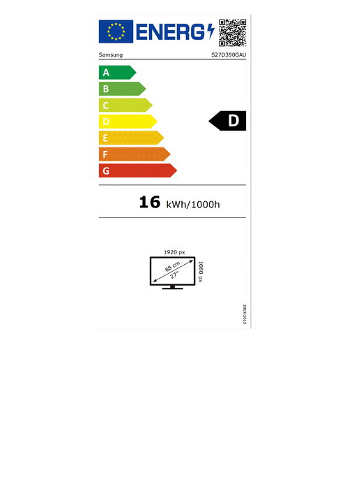 Samsung Monitor Curvo 27 Pulgadas S27D390GAU - Full HD, VA, 100Hz, 4ms, 1800R, HDMI, Negro, para Negocios