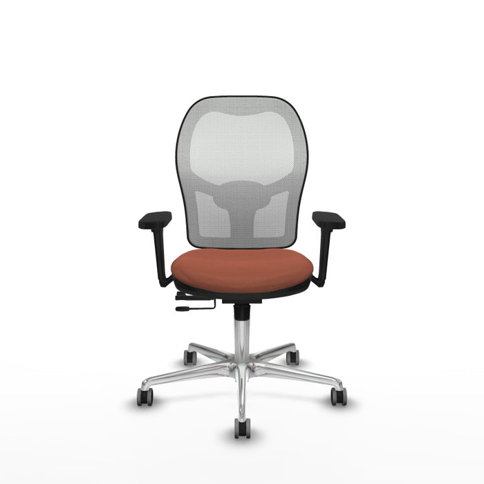 PIQUERAS Y CRESPO Silla de oficina Jorquera con mecanismo Sincro/Traslack, Marrón y Blanco