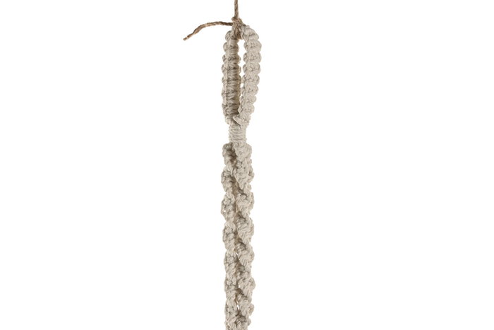 DKD Home Decor Macetero Algodón Macramé Tejido a Mano Crudo