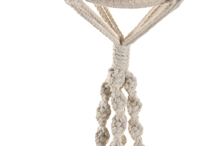 DKD Home Decor Macetero Algodón Macramé Tejido a Mano Crudo