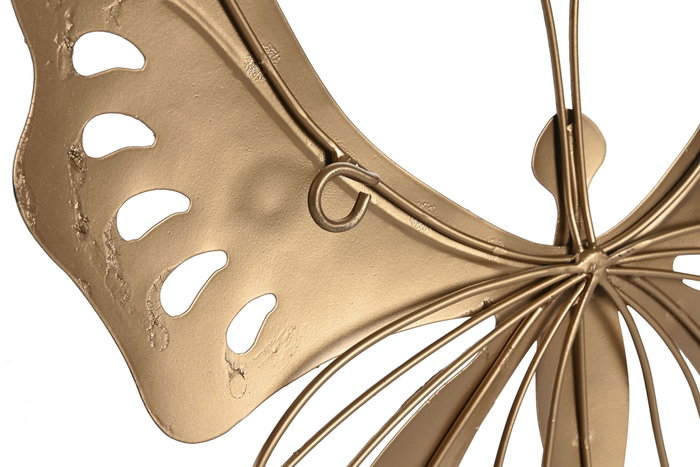 DKD Home Decor Decoración de Pared de Metal Mariposa, Set de 4, Dorado DKD Home Decor Decoración de Pared de Metal Mariposa, Set de 4, Dorado