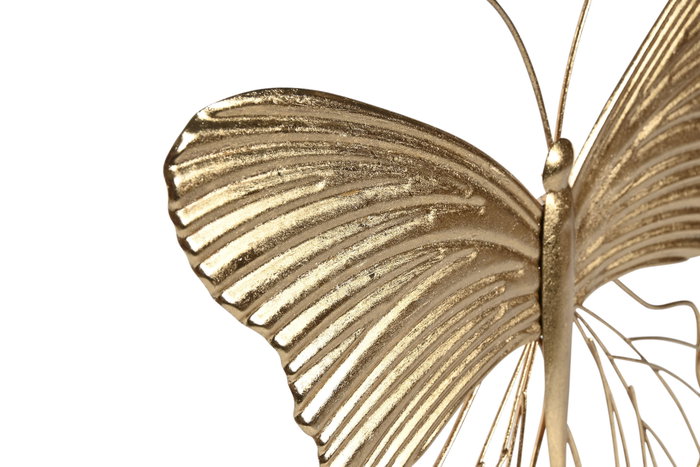 DKD Home Decor Decoración de Pared de Metal Mariposa, Set de 4, Dorado DKD Home Decor Decoración de Pared de Metal Mariposa, Set de 4, Dorado