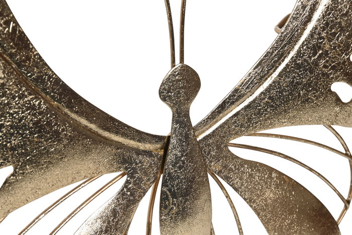 DKD Home Decor Decoración de Pared de Metal Mariposa, Set de 4, Dorado DKD Home Decor Decoración de Pared de Metal Mariposa, Set de 4, Dorado