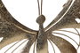 DKD Home Decor Decoración de Pared de Metal Mariposa, Set de 4, Dorado