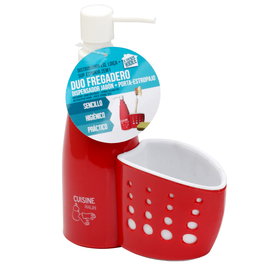 Je cherche une Idee Dispensador con Portaestropajo Integrado Plástico Colores Surtidos Medida h.20,5 cm