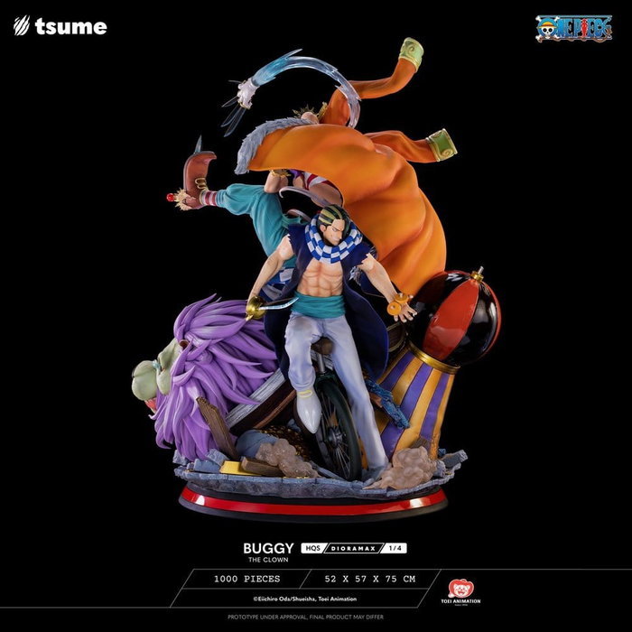 Tsume One Piece Figura 1/4 HQS Dioramax Buggy el Payaso 75 cm