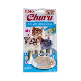 CHURU VET Receta De Atun Con Vieira 1 Bolsa 4 Sticks De 14G Snack