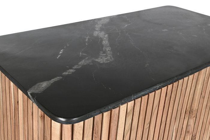 DKD Home Decor Aparador de Acacia y Mármol Negro DKD Home Decor Aparador de Acacia y Mármol Negro