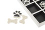 DKD Home Decor Set de 2 Juegos Tic Tac Toe Mascota en Resina Blanco y Negro de 20,5x20,5x1 cm