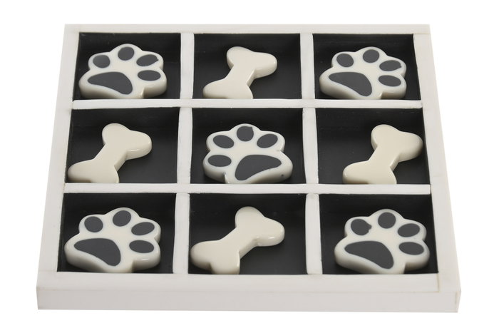 DKD Home Decor Set de 2 Juegos Tic Tac Toe Mascota en Resina Blanco y Negro de 20,5x20,5x1 cm DKD Home Decor Set de 2 Juegos Tic Tac Toe Mascota en Resina Blanco y Negro de 20,5x20,5x1 cm