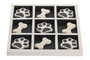 DKD Home Decor Set de 2 Juegos Tic Tac Toe Mascota en Resina Blanco y Negro de 20,5x20,5x1 cm
