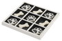 DKD Home Decor Set de 2 Juegos Tic Tac Toe Mascota en Resina Blanco y Negro de 20,5x20,5x1 cm