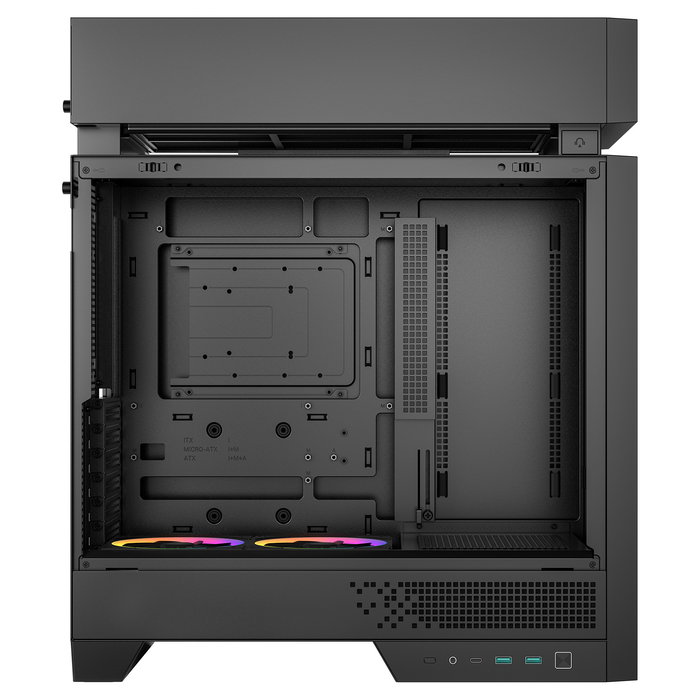 DeepCool CL660 Torre PC Gaming Mini-ITX/micro ATX/ATX Negra con Ventana de Vidrio Templado, Ventiladores RGB, Gestión de Cables y Panel Frontal USB-C