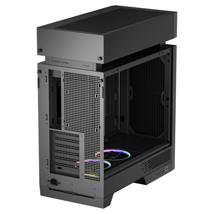 DeepCool CL660 Torre PC Gaming Mini-ITX/micro ATX/ATX Negra con Ventana de Vidrio Templado, Ventiladores RGB, Gestión de Cables y Panel Frontal USB-C