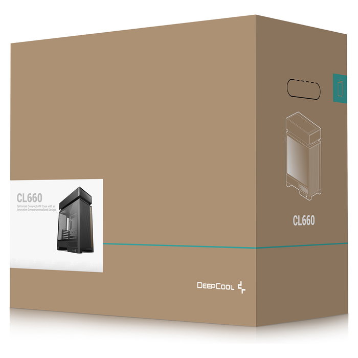 DeepCool CL660 Torre PC Gaming Mini-ITX/micro ATX/ATX Negra con Ventana de Vidrio Templado, Ventiladores RGB, Gestión de Cables y Panel Frontal USB-C