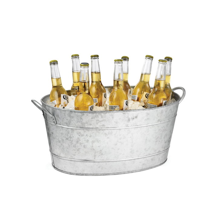 TABLECRAFT - BT1914 - Cubeta para bebidas ovalada - Capacidad de 25 L - 58 x 37 x 24 cm - Acero galvanizado TABLECRAFT - BT1914 - Cubeta para bebidas ovalada - Capacidad de 25 L - 58 x 37 x 24 cm - Acero galvanizado
