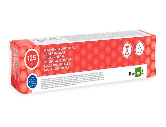 Liderpapel Pegamento Universal Transparente 125 ml para Manualidades y Bricolaje