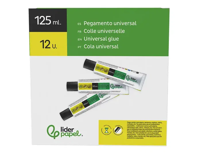 Liderpapel Pegamento Universal Transparente 125 ml para Manualidades y Bricolaje