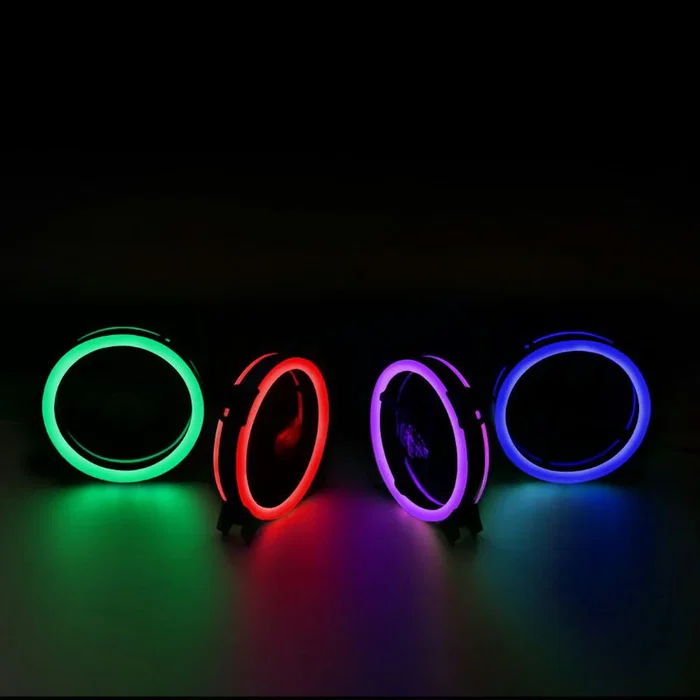 Talius Kit Siroko 2 Ventiladores Doble Aro RGB con Tira LED y Mando a Distancia