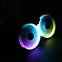 Talius Kit Siroko 2 Ventiladores Doble Aro RGB con Tira LED y Mando a Distancia