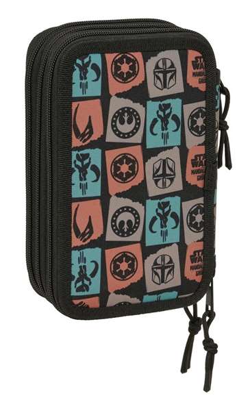 Safta Plumier Triple Estuche Escolar con 37 Piezas, Capacidad 12.5 x 19.5 x 5.5 cm, Para Material de Oficina y Papelería