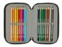 Safta Plumier Triple Estuche Escolar con 37 Piezas, Capacidad 12.5 x 19.5 x 5.5 cm, Para Material de Oficina y Papelería