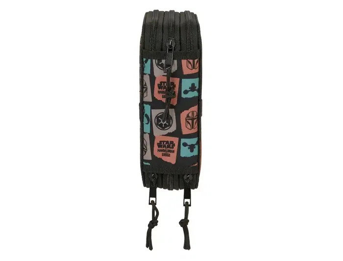 Safta Plumier Escolar Mandalorian & Grogu con Triple Cremallera, 37 Piezas y Dimensiones 195x125x55 mm