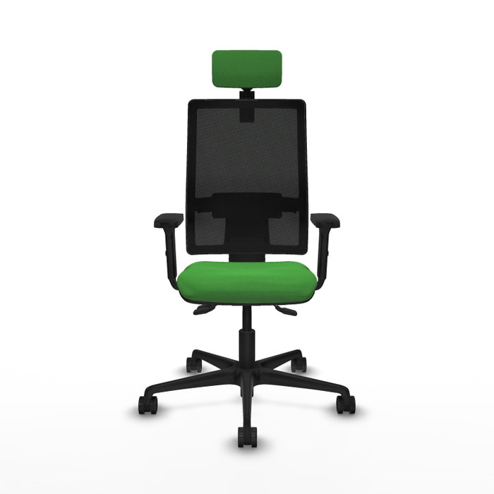 PIQUERAS Y CRESPO Silla de oficina Bormate, Mecanismo Asincro, Verde/Negro