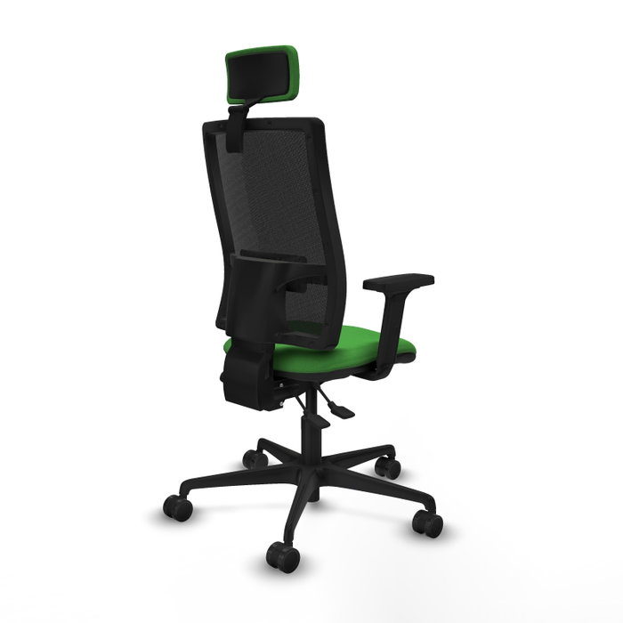 PIQUERAS Y CRESPO Silla de oficina Bormate, Mecanismo Asincro, Verde/Negro