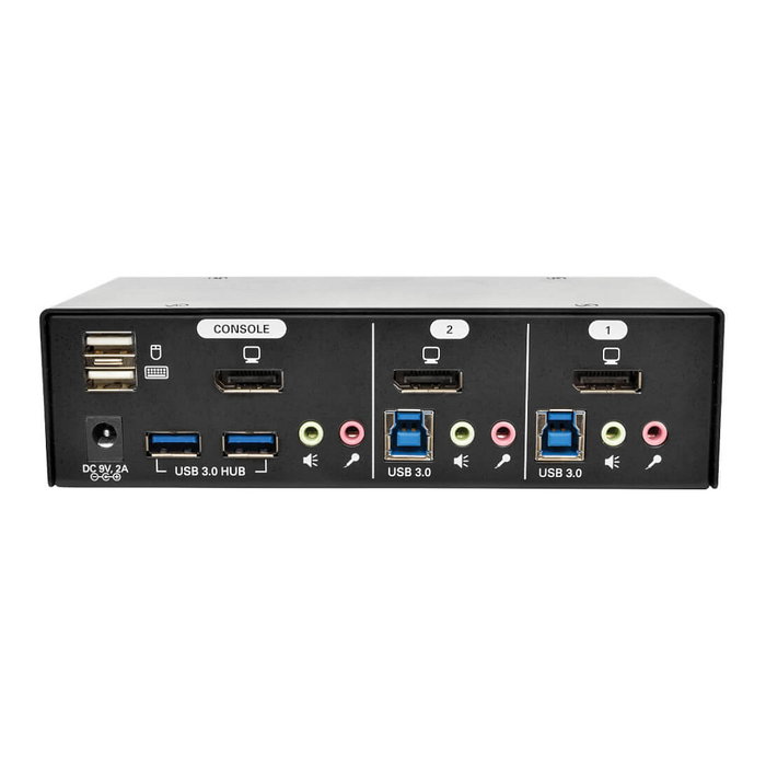 Tripp Lite B004-DPUA2-K Switch KVM DisplayPort con Audio y Hub USB 3.0 SuperSpeed - Negro