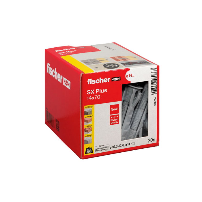 FISCHER Taco SX Plus 14x70 mm Gris (Caja de 20 unidades) FISCHER Taco SX Plus 14x70 mm Gris (Caja de 20 unidades)