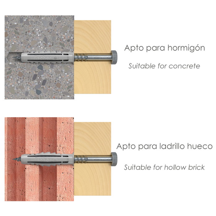 FISCHER Taco SX Plus 14x70 mm Gris (Caja de 20 unidades) FISCHER Taco SX Plus 14x70 mm Gris (Caja de 20 unidades)